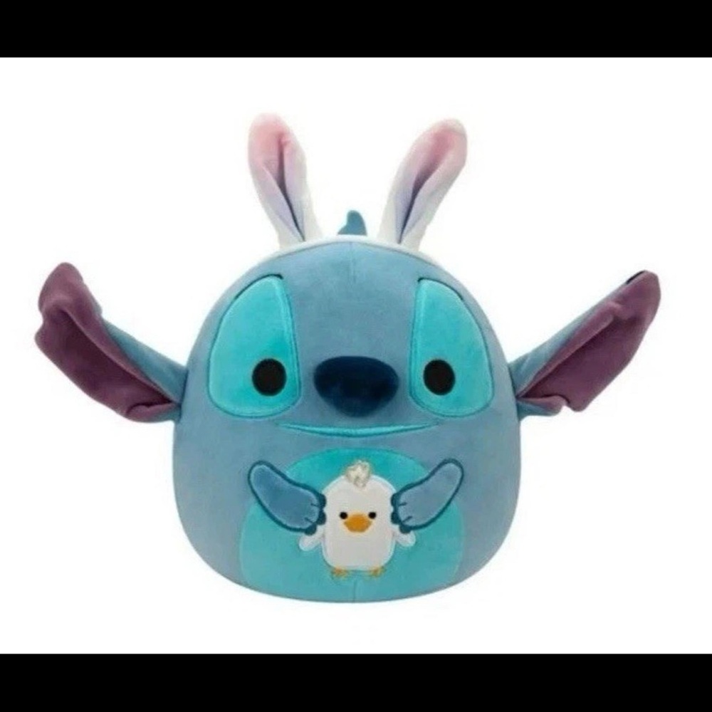 Disney Blue Stitch Easter Plush with Chick and Rabbit Ears